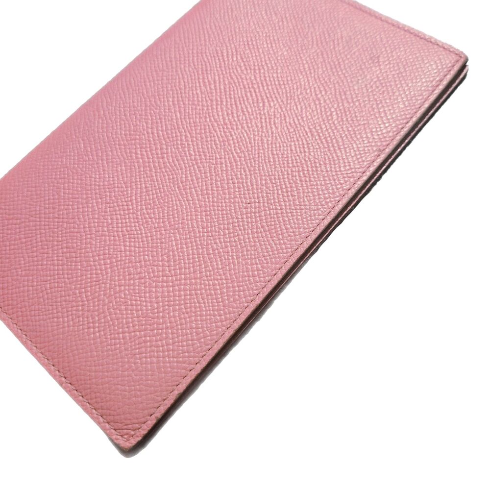 Hermès Epsom Leather Long Wallet Bubblegum Pink Slim Bifold Boxed VGUC - Picture 10 of 12